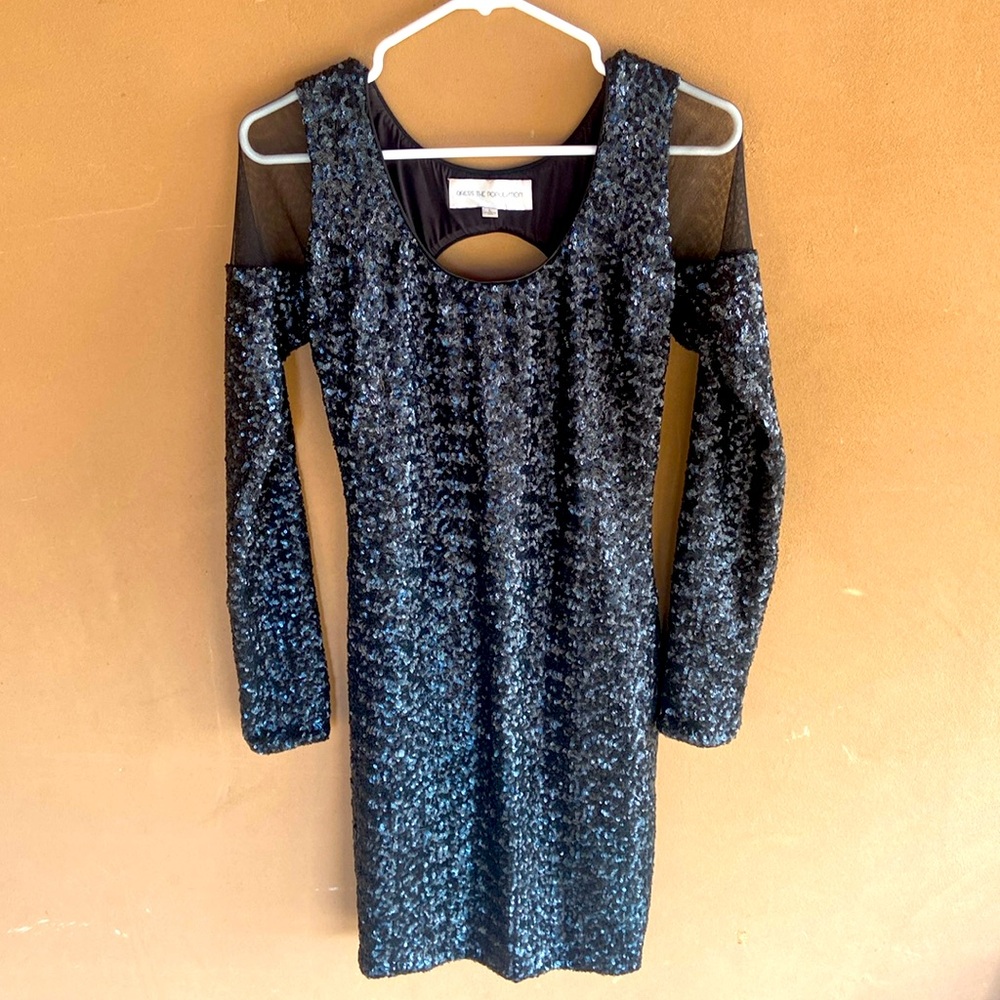 Black Sequin Cocktail Dress